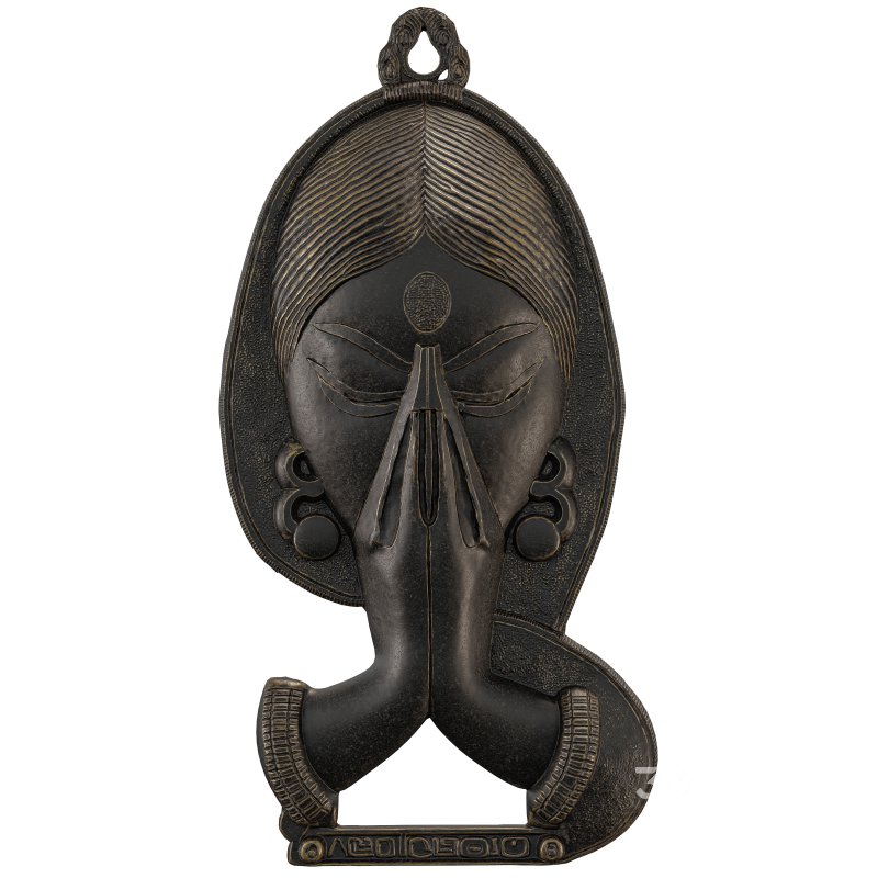 Indian Prayer Pose Welcome Wall Hanging Image 3