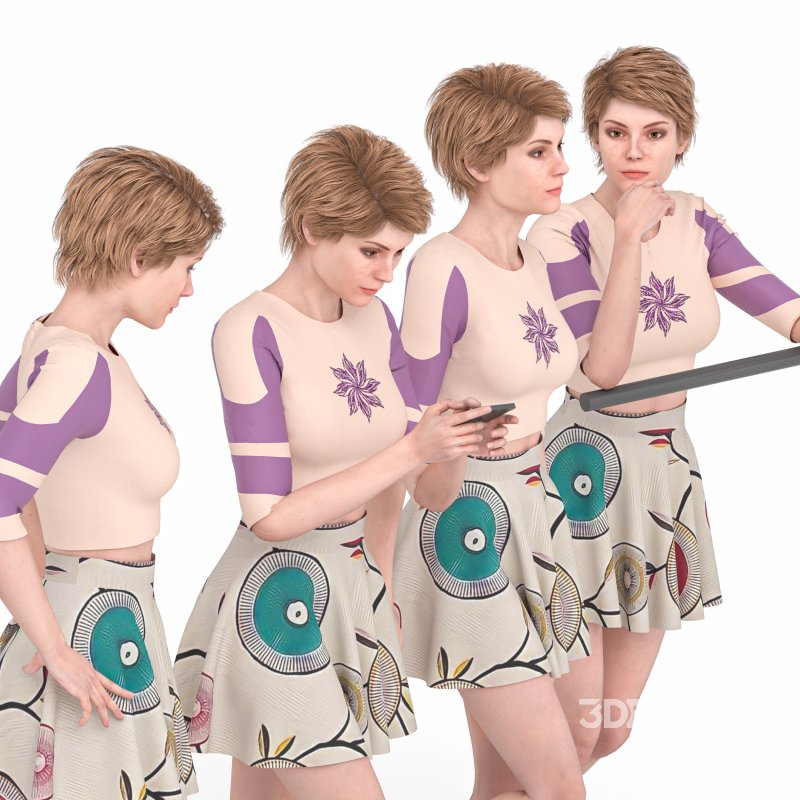 Casual Woman With Skirt Image 1