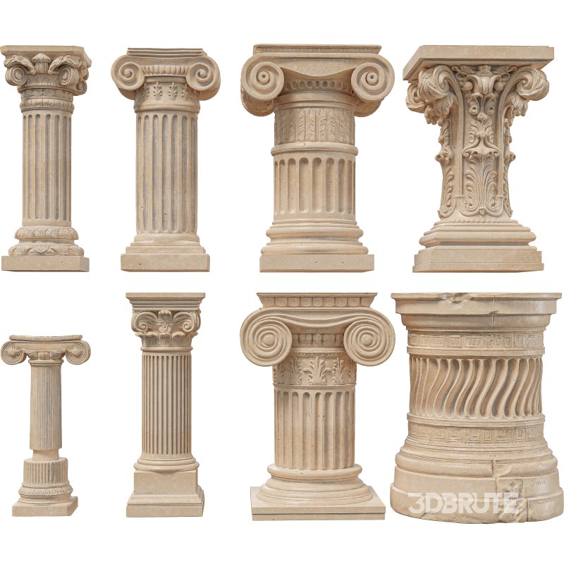 08 Classical Architectural Columns Collection -Doric Ionic-Corinthian Orders Image 4