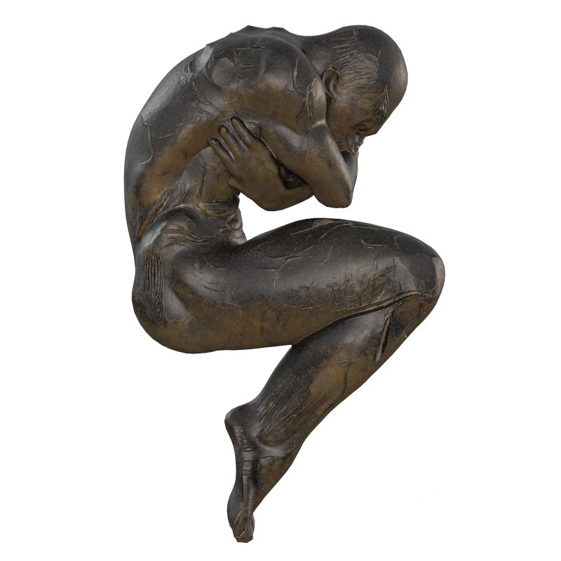 Antique Wall Mounted Man Statue Image 4