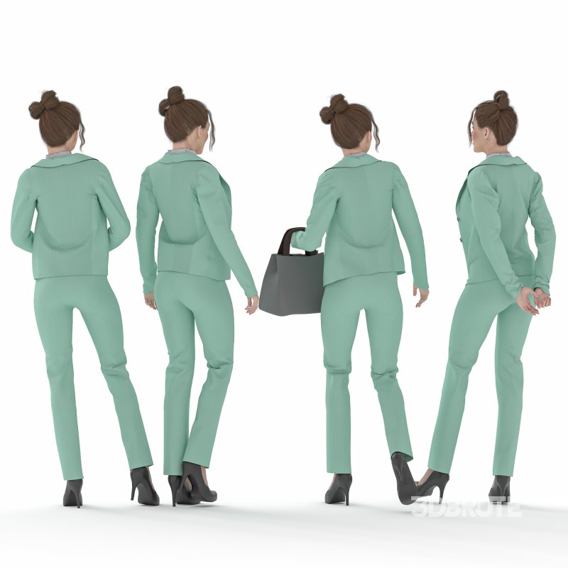 Casual Woman with Suit 04 Poses Image 1