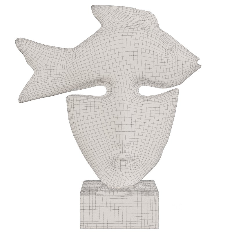 Surreal Fish Crown Face Sculpture Image 2