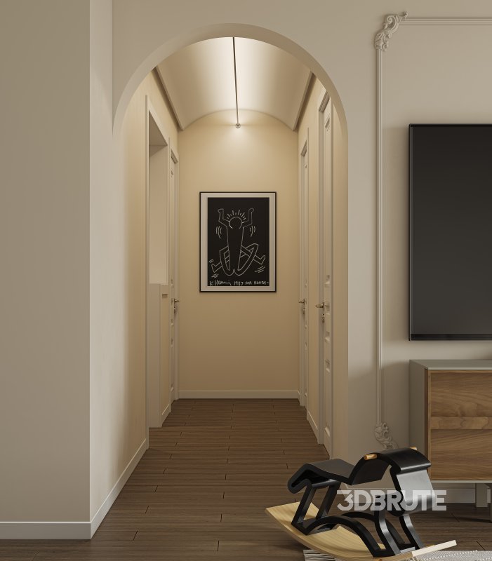 Modern living room and dining room interior scene Image 6