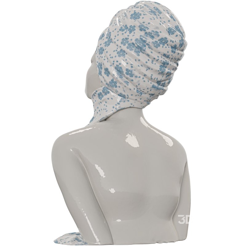 Porcelain Ceramic Floral Bust Sculpture Image 2