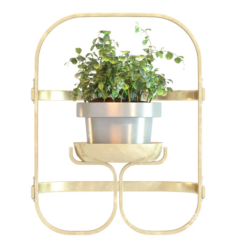 Golden Metal Hanging Plant Image 3