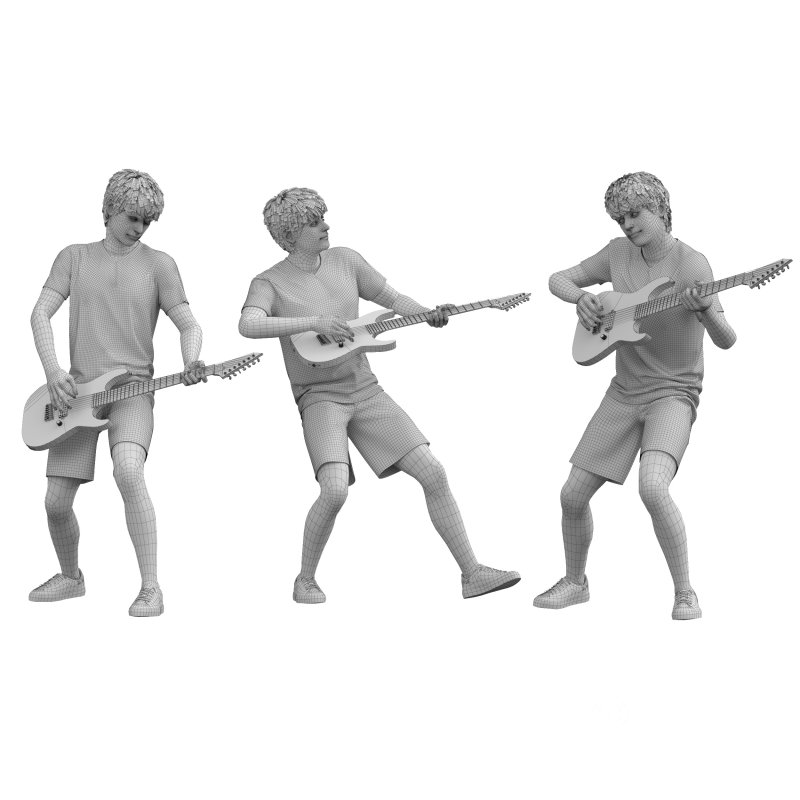 Boy Guitarist 03 Poses Image 6
