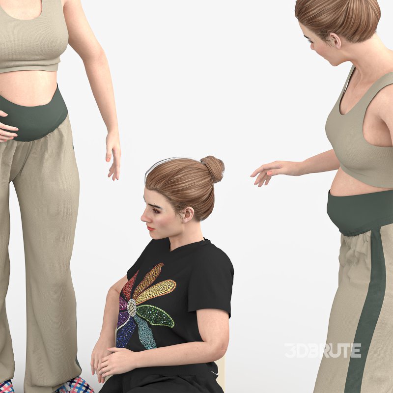 Pregnant woman 03 poses Image 2