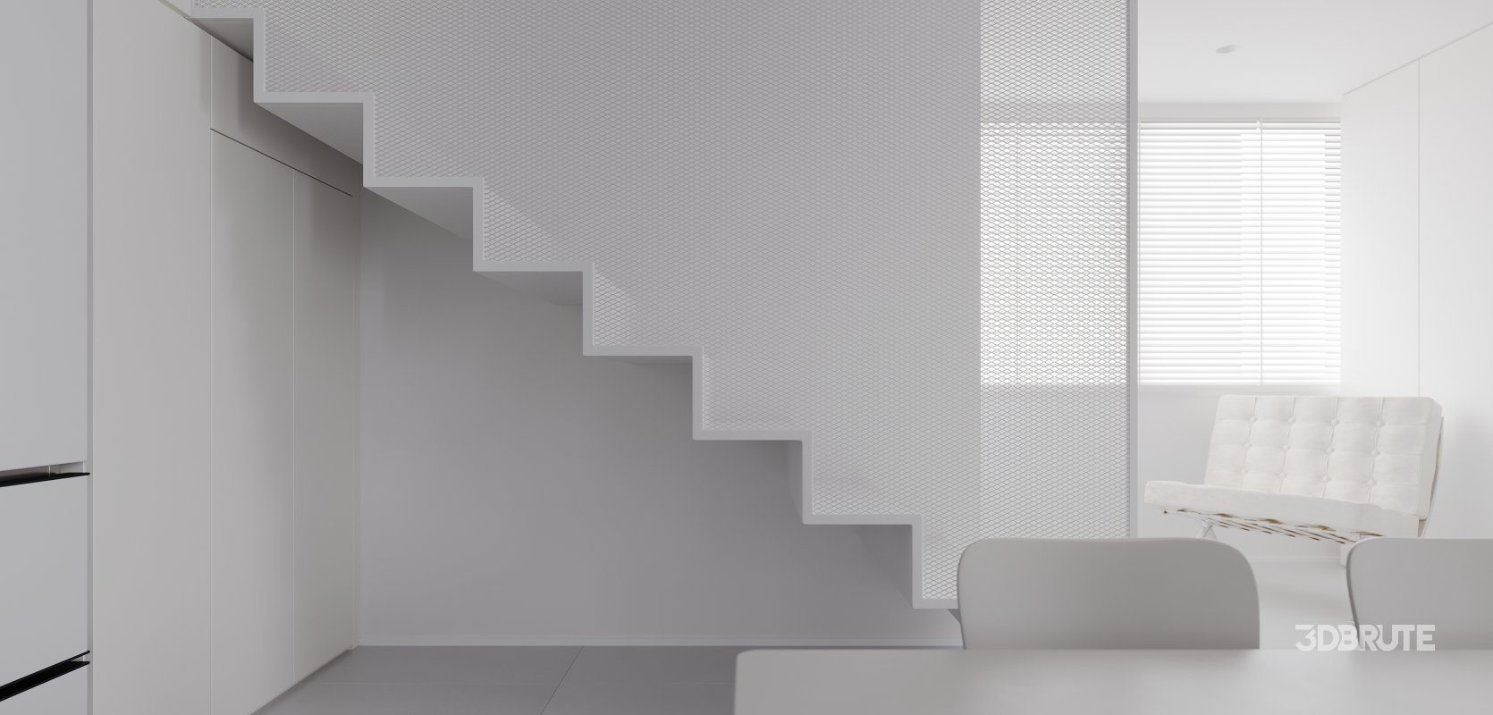 Modern living room and dining room interior scene Image 8