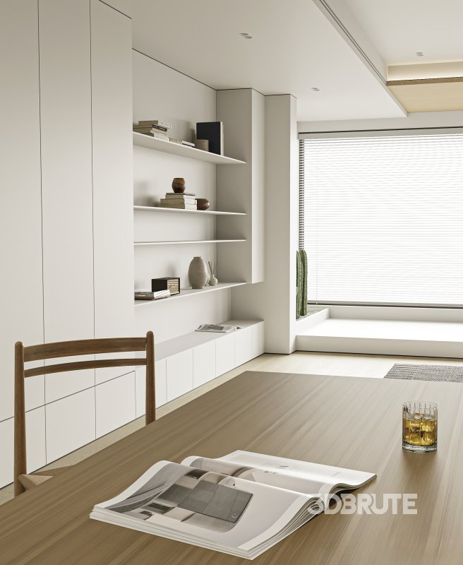 Modern living room and dining room interior scene Image 10
