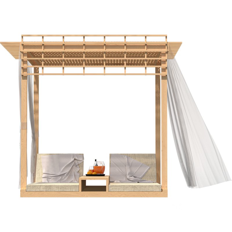 Relaxing Canopy – Modern Outdoor Lounge 3D Scene Image 3