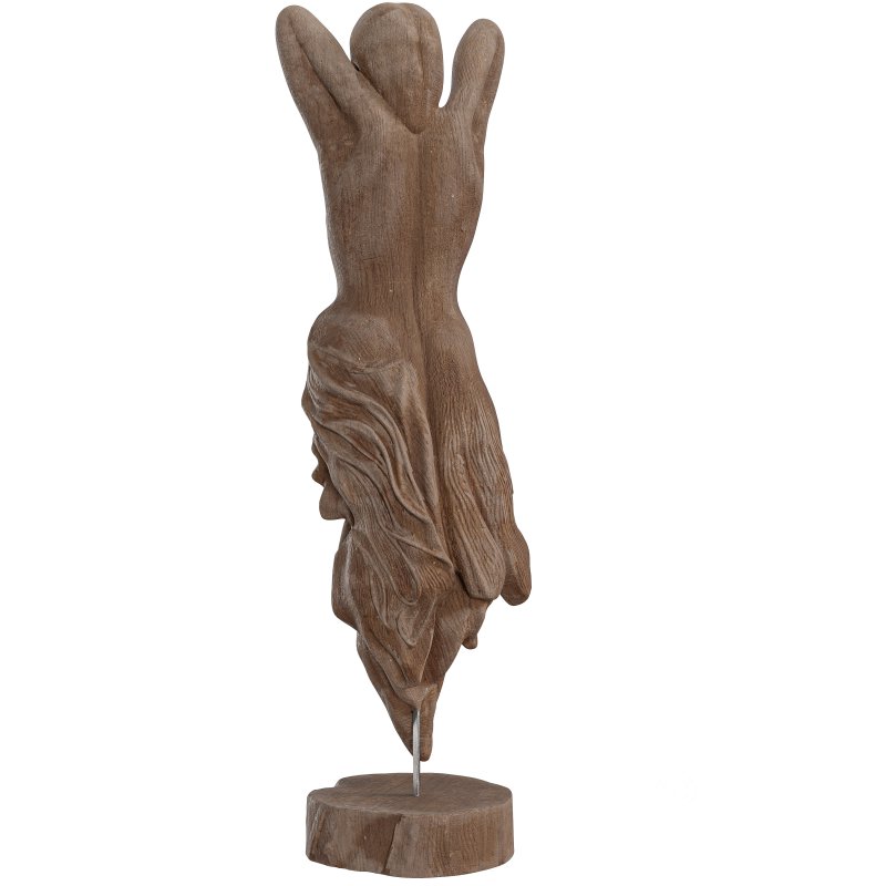 Wooden Woman Stand Statue Image 3