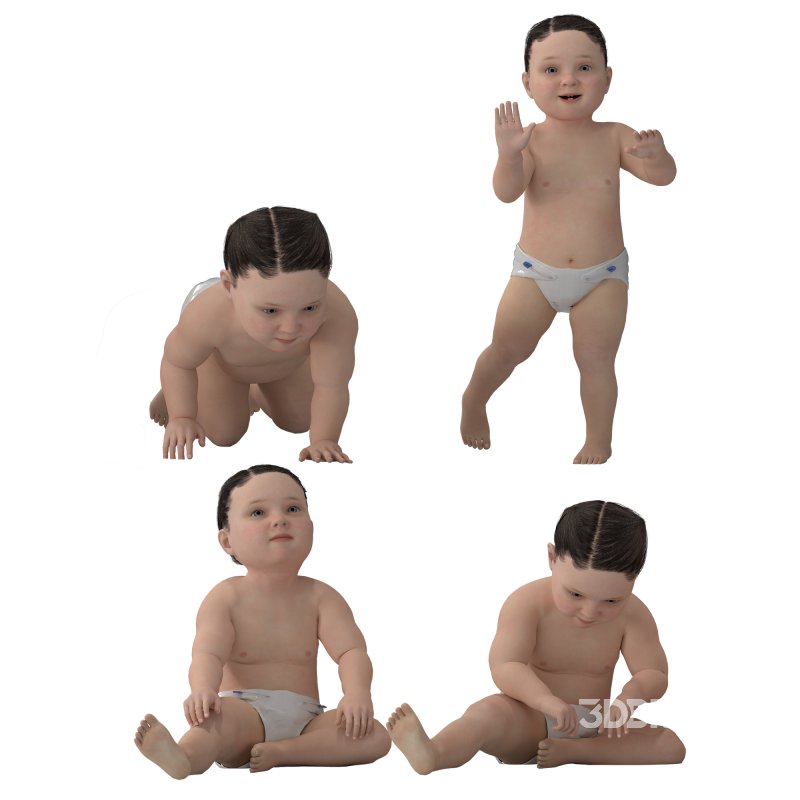 Boy Baby in 4 Poses Image 1