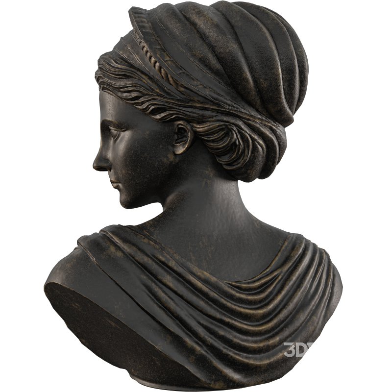 Neoclassical Female Bust with Braided Hair and Diadem Image 4