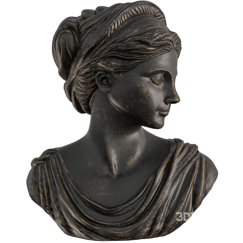 Neoclassical Female Bust with Braided Hair and Diadem Image 1