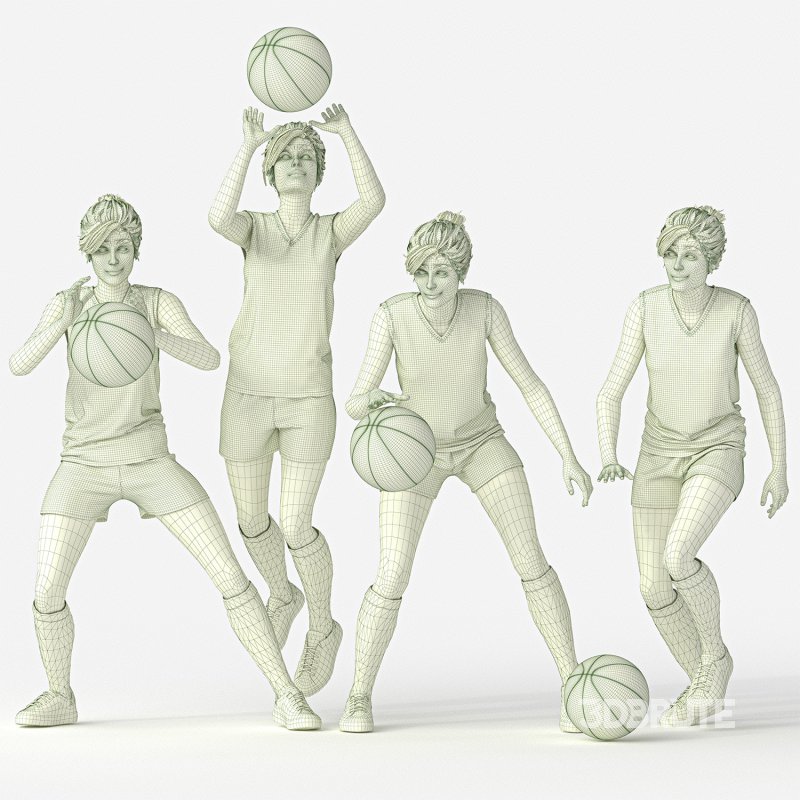 Basketball Woman in 04 poses Image 1
