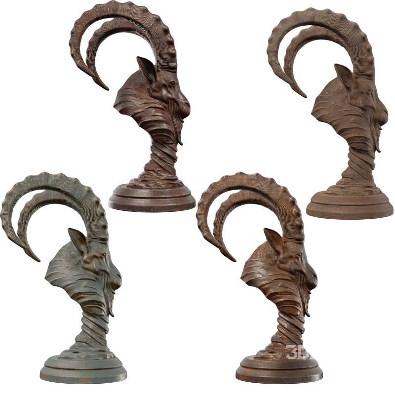 Majestic Ram Head Sculpture Image 2