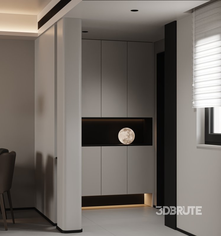 Modern living room and dining room interior scene Image 8