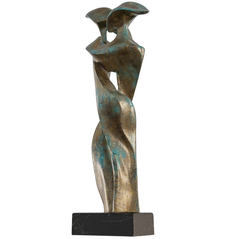 Antique modern abstract Embrace in Bronze Image 2