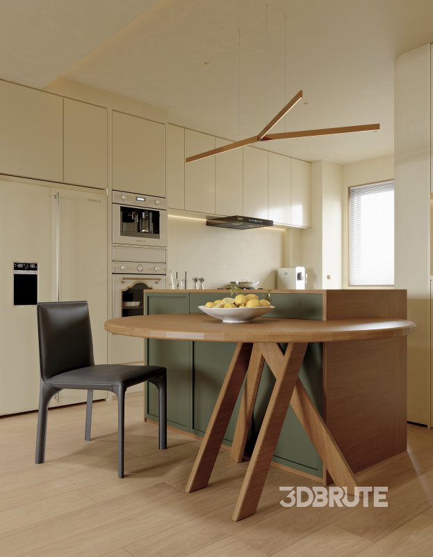 Modern living room and dining room interior scene Image 6