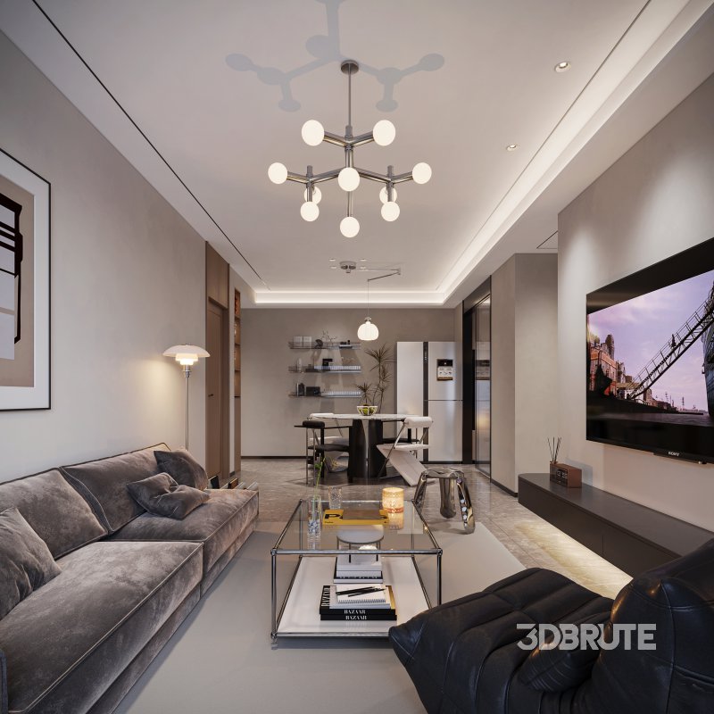 Modern living room dining room bedroom Image 4