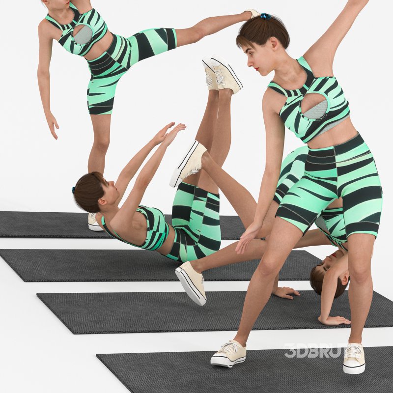 pilates workout outfit in 4 poses Image 3