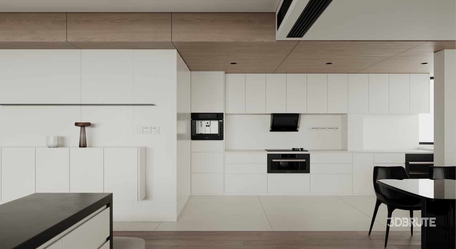 Modern living room and dining room interior scene Image 3