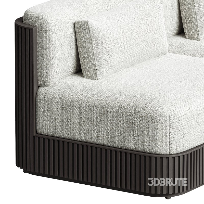Beaumont Outdoor Teak Three Piece Modular Sofa Image 4