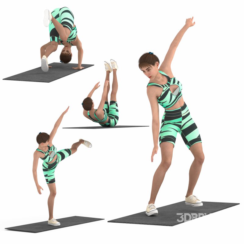 pilates workout outfit in 4 poses Image 2