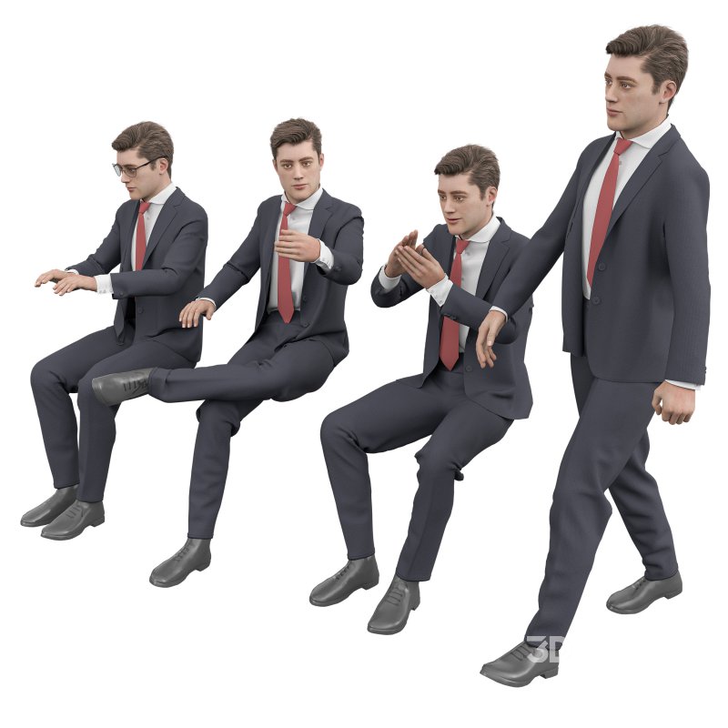 Man formal wear 4 poses Image 2