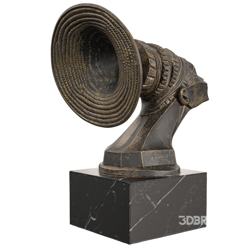 Antique Abstract Art Deco Trumpet Sculpture Image 1