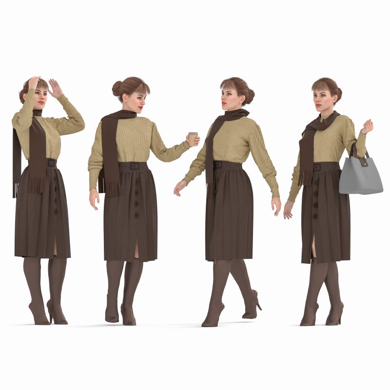 woman winter clothes in 4 poses Image 2