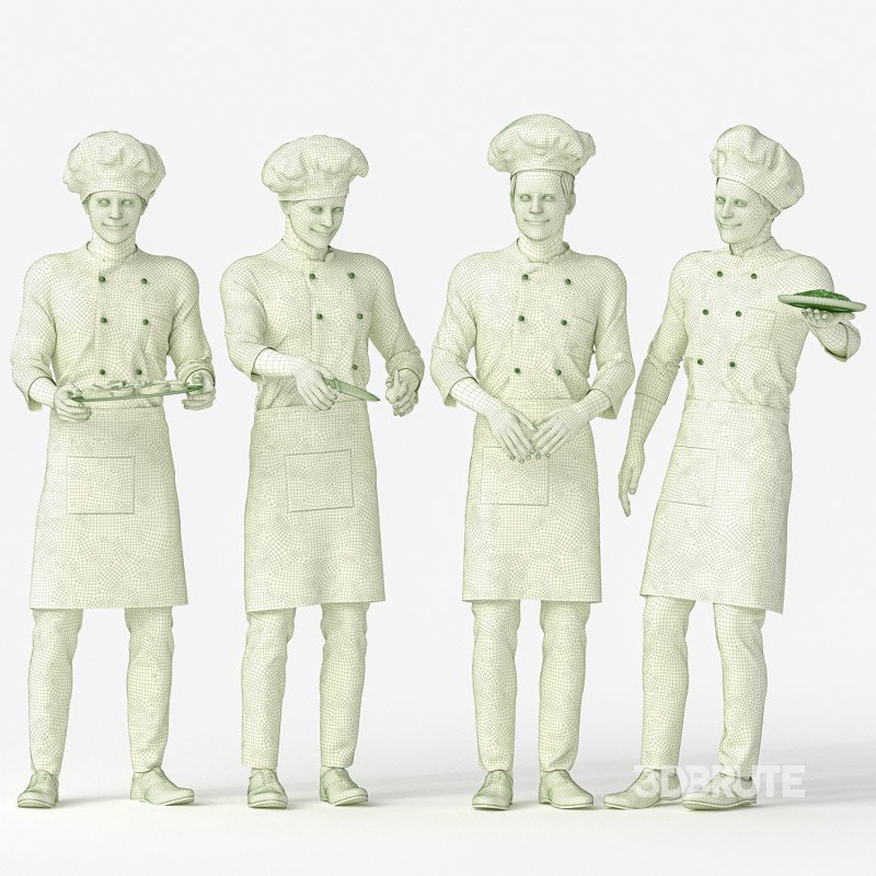 Chef Man in restaurant 04 poses Image 3