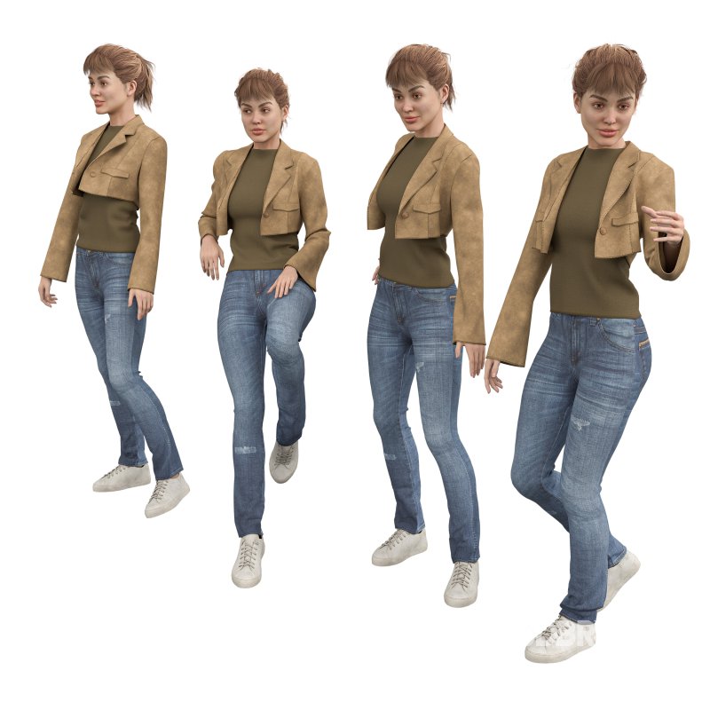 casual woman with Leather Jacket Image 4