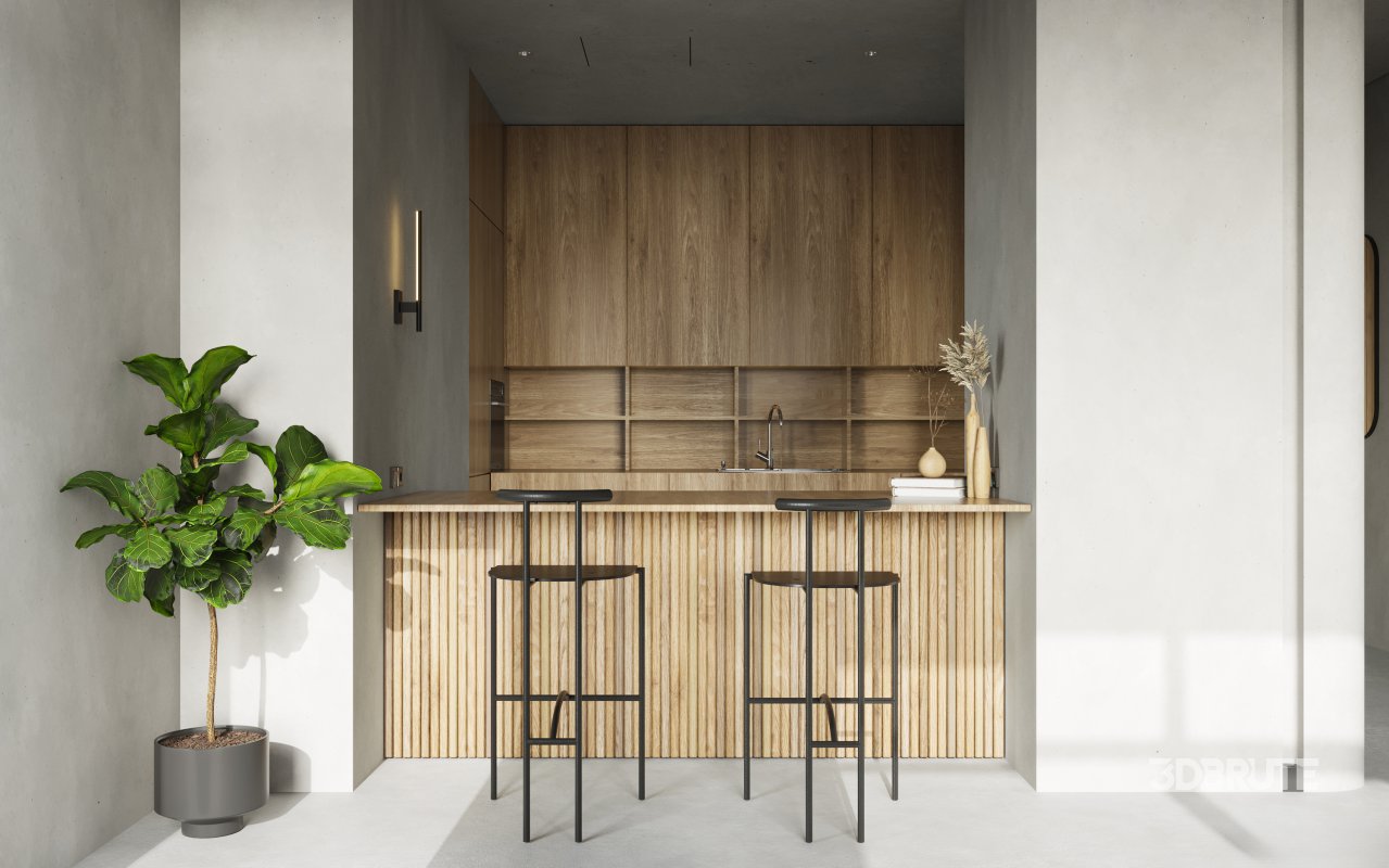 Modern living room and dining room interior scene Image 7