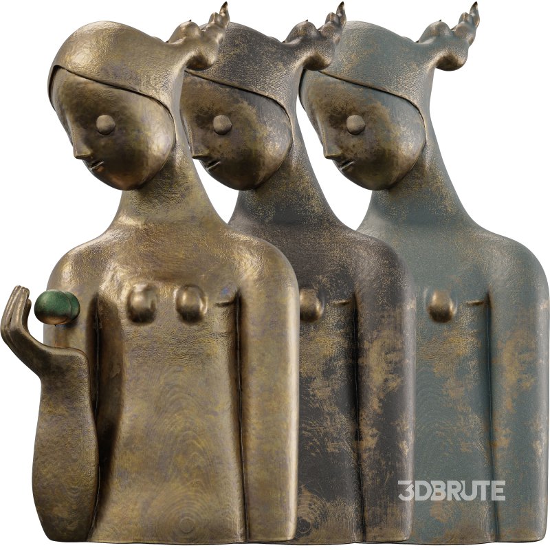 Antique Serene Offering Sculpture Image 4