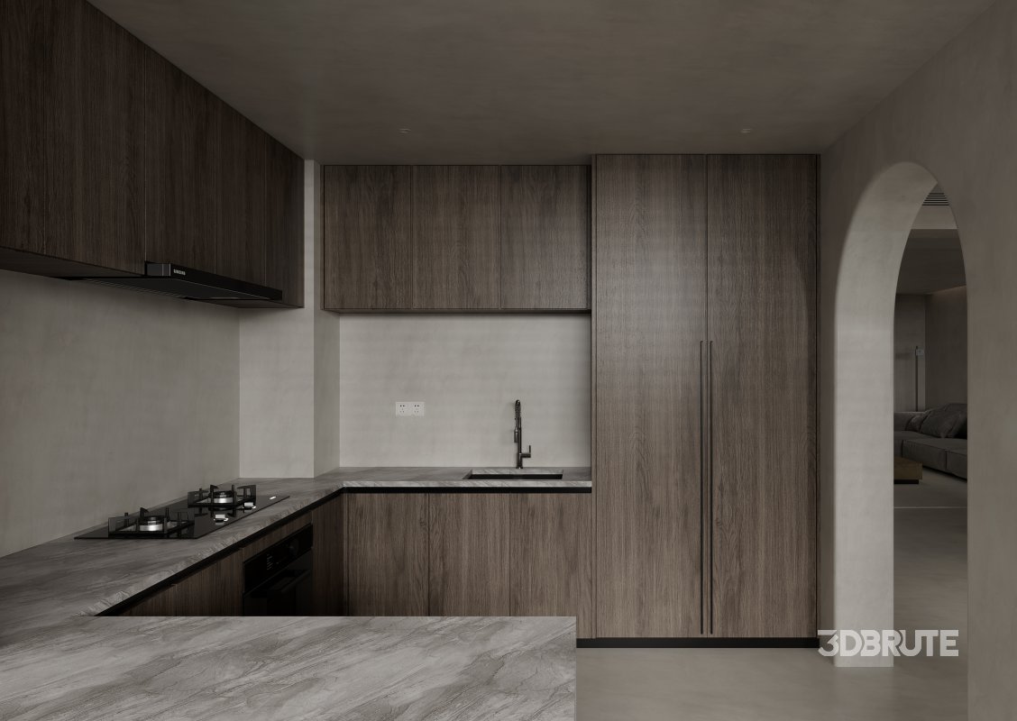 Modern living room and dining room interior scene Image 12