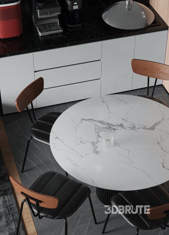 Modern living room and dining room interior scene Image 4