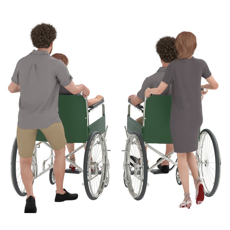 Man and Woman on Wheelchair Image 1