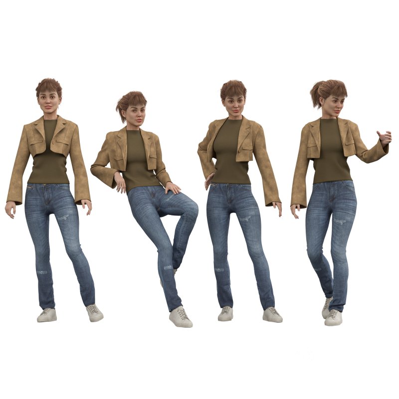 casual woman with Leather Jacket Image 1