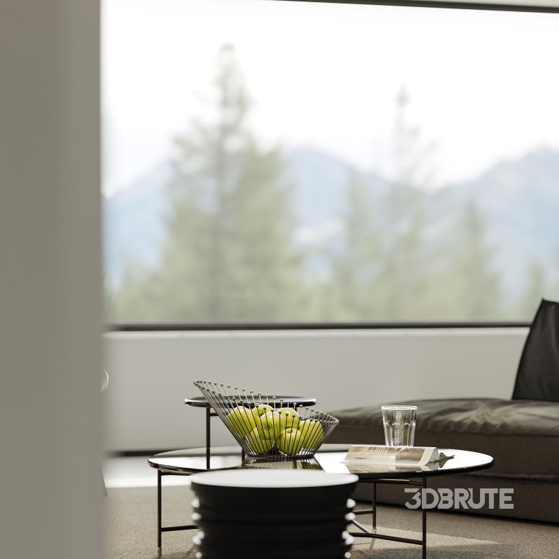 Modern living room and dining room interior scene Image 5