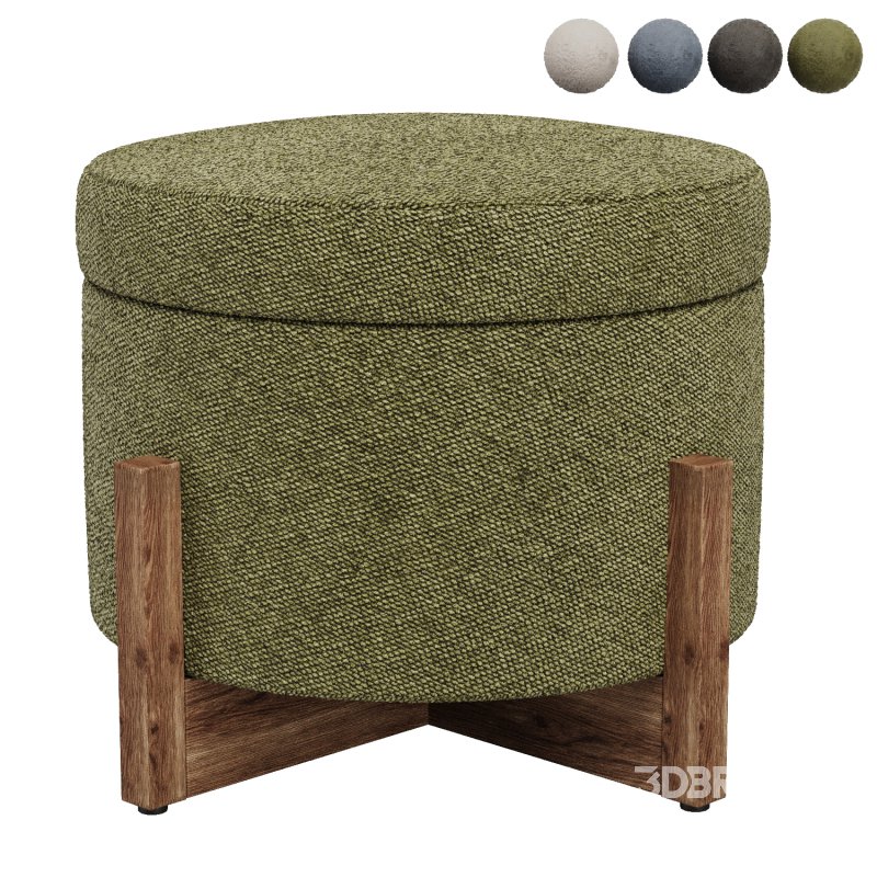 Round Storage Ottoman Image 4