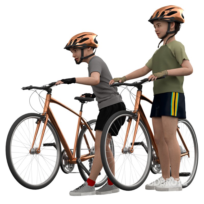 kids Cycling in 4 poses Image 4