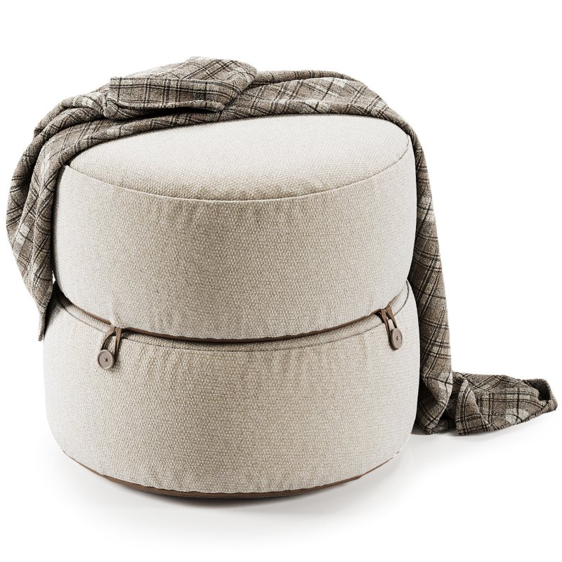 Modern Round Stacked Pouf Image 1