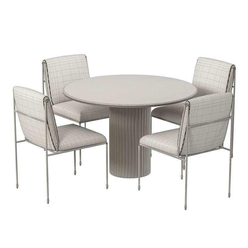 Decker dining chair and Oranda Round Dining Table Image 3
