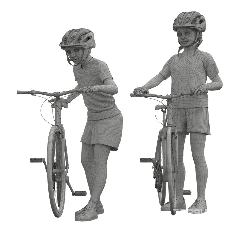 kids Cycling in 4 poses Image 3