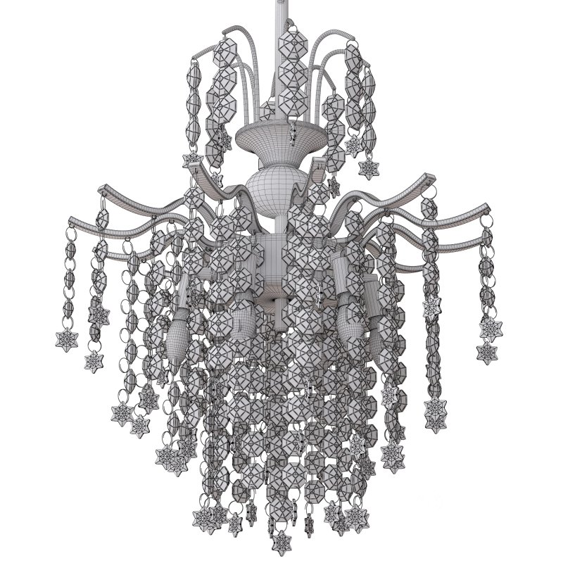 Q&S Modern Crystal Chandelier Chrome Pendant Light 6 Lights Image 2