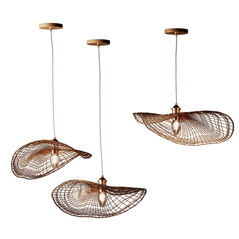 Boho Hand-woven Rattan Chandelier Decorative Pendant Light Image 4