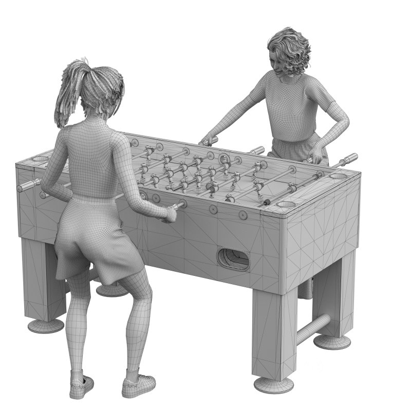 Girl Foosball – Characters Playing Foosball Image 4