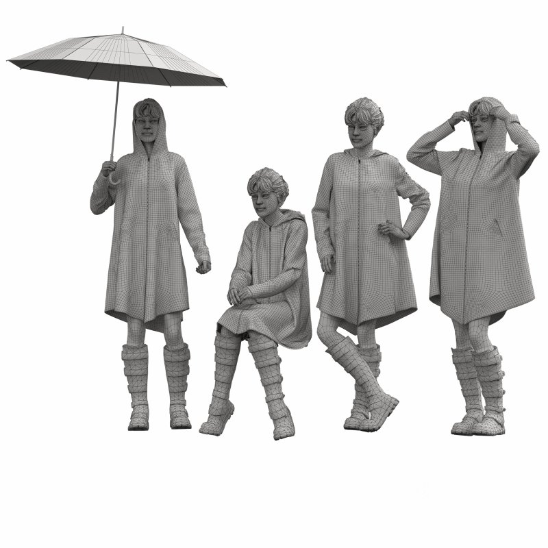 woman Rain coat in 4 poses Image 3