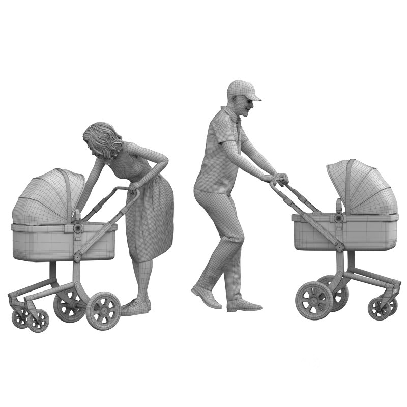 Parents with Baby Stroller 2 Image 4